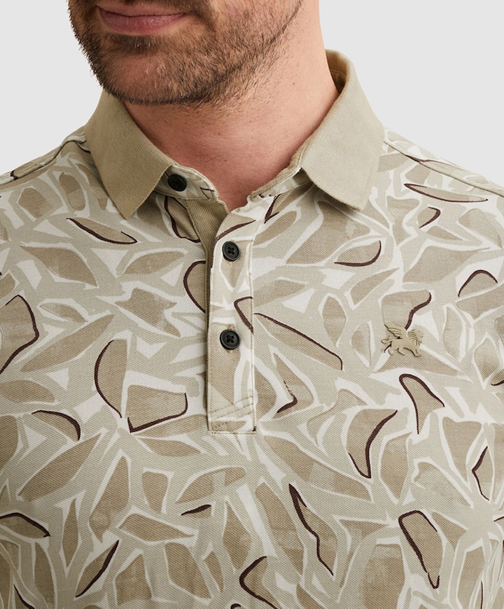 Heren polo beige