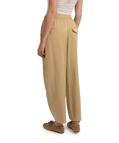 Geweven barrelbroek met elasti dames broek beige