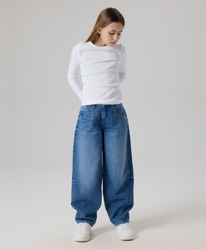 NKFBELLA BARREL JEANS 2113-RM NOOS meisjes jeans blauw