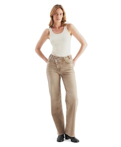relaxed straight jeans dames jeans beige