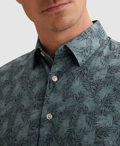 Heren overhemd lange mouw blauw