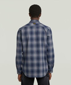 Heren overhemd lange mouw blauw