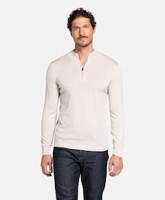 Heren trui met rits ecru