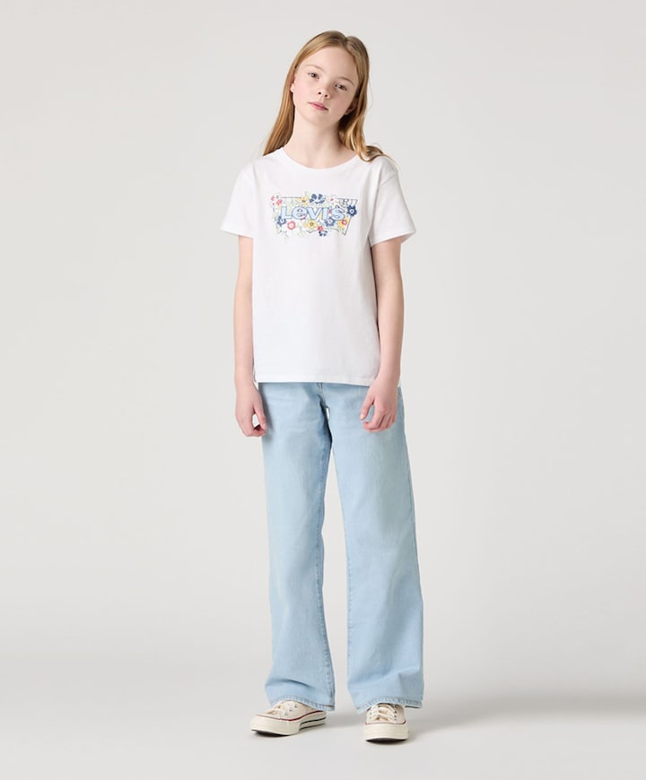 Wide leg jeans meisjes jeans blauw