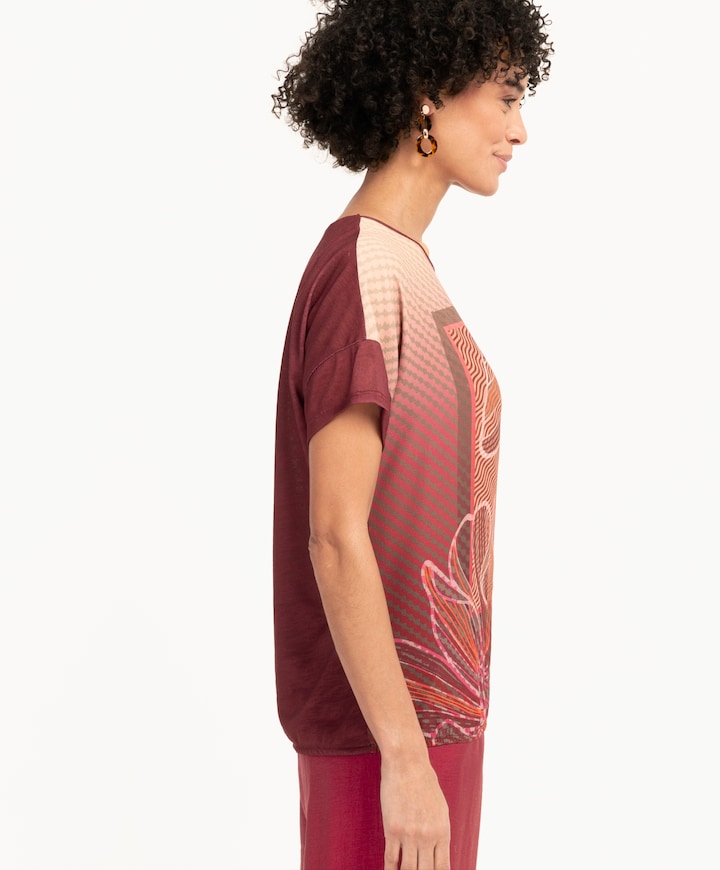 Dames T-shirt bordeaux
