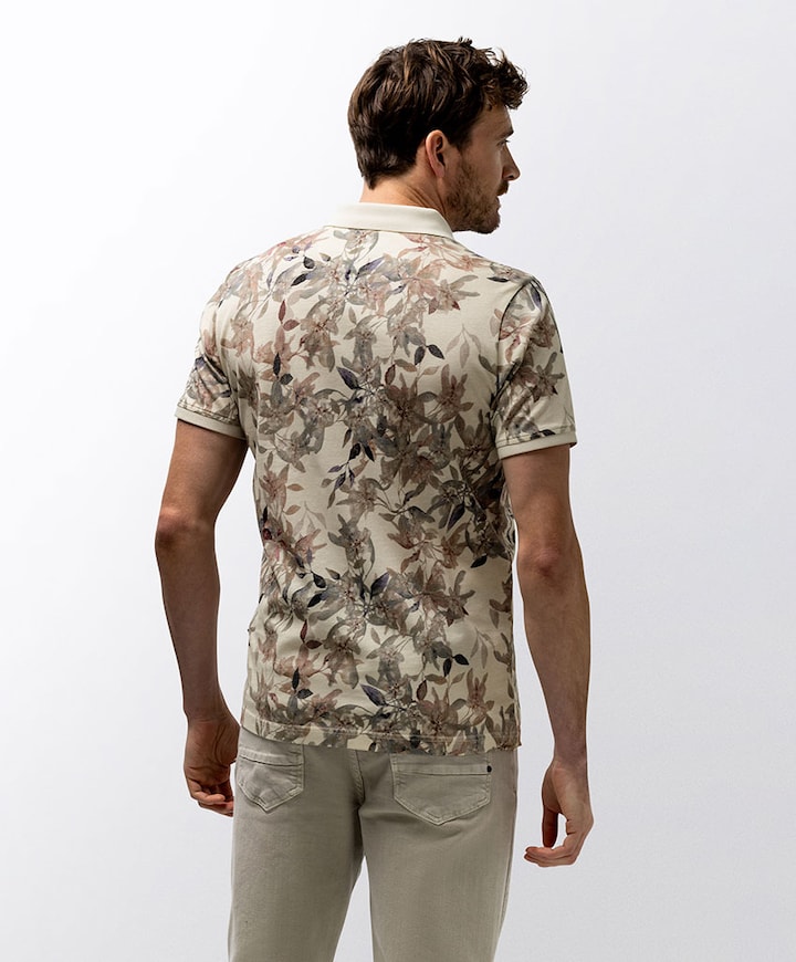 Heren polo beige