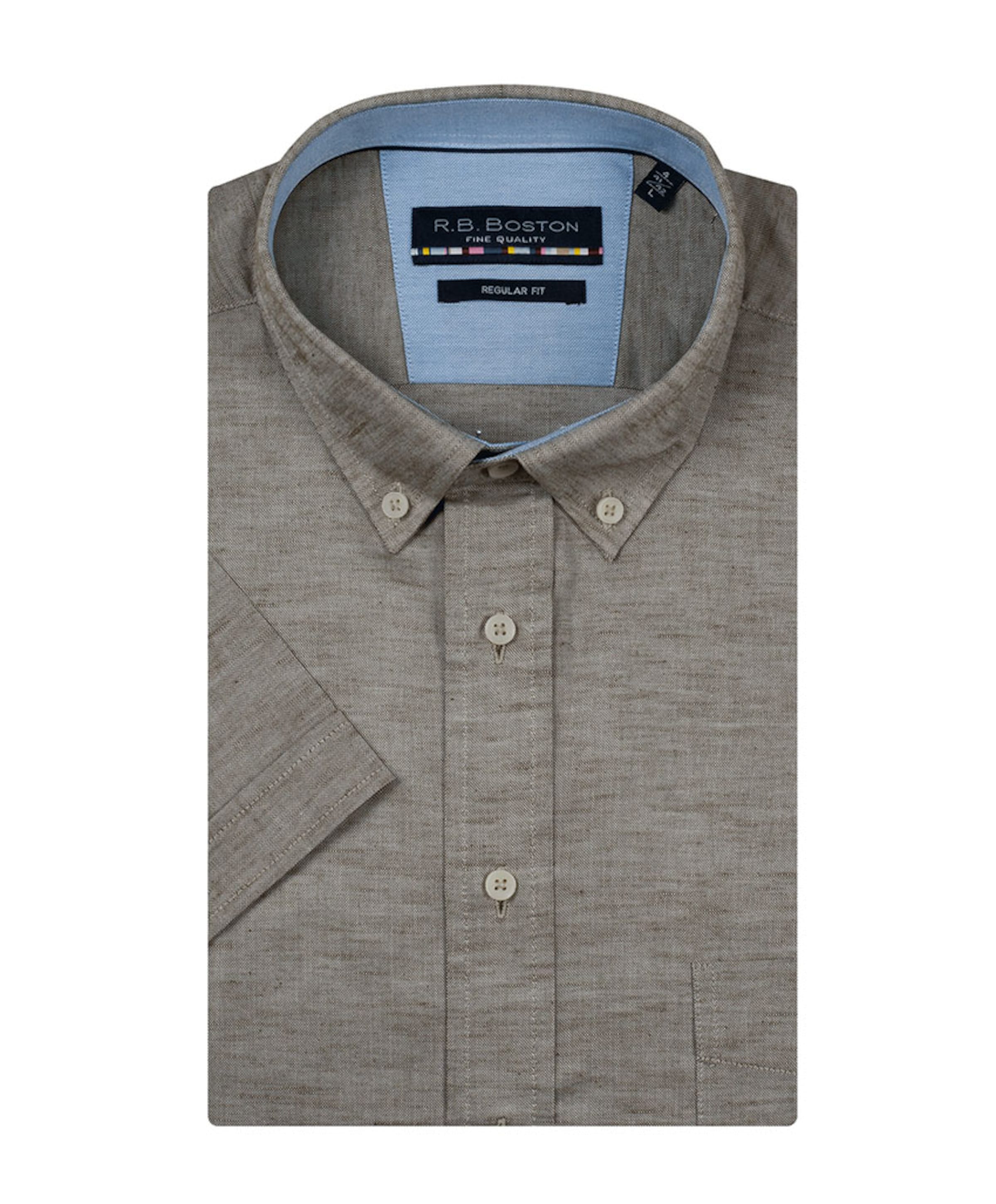 Heren overhemd korte mouw groen