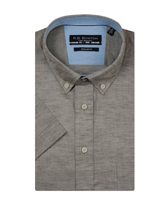 Heren overhemd korte mouw groen