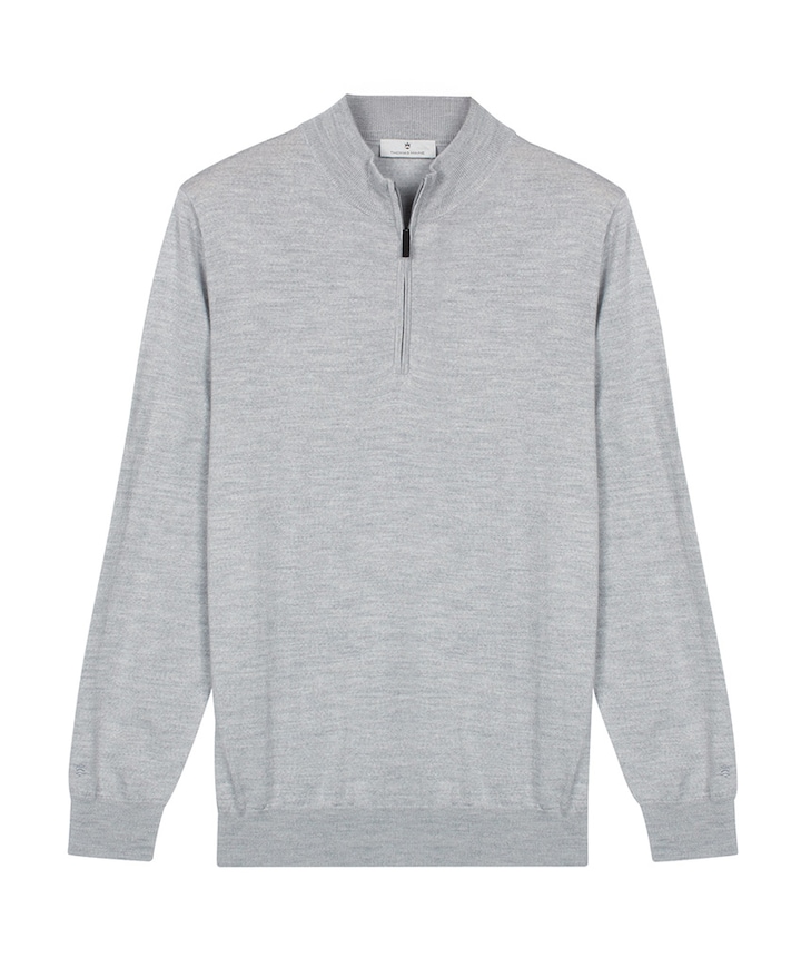 Heren trui met rits grijs