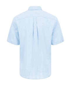 Heren overhemd korte mouw blauw