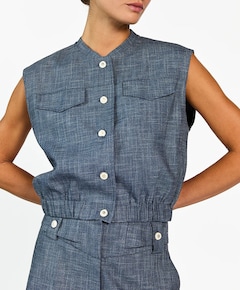 Dames gilet blauw