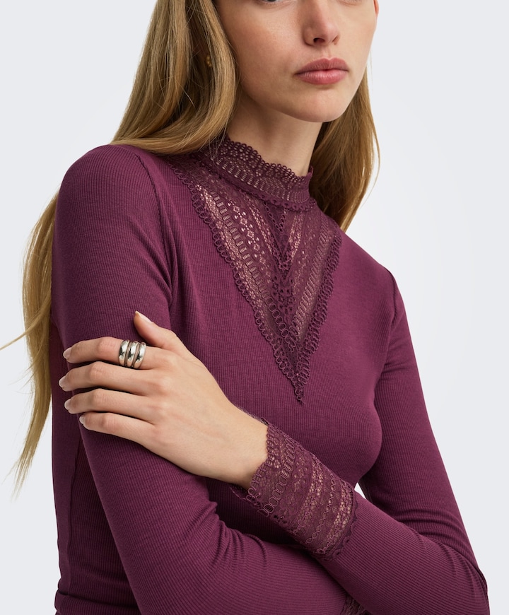 Dames longsleeve rood
