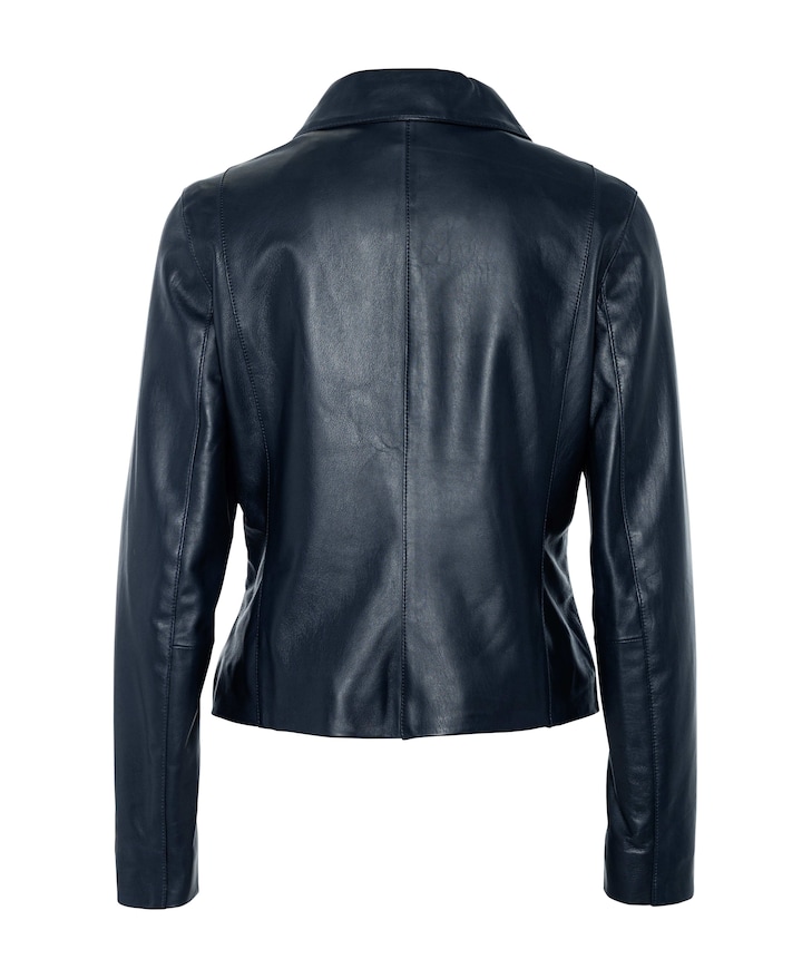 Dames leren jas blauw