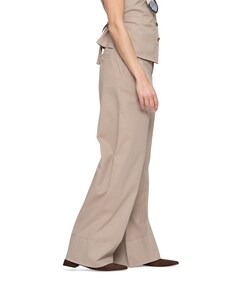 Wide dames broek beige