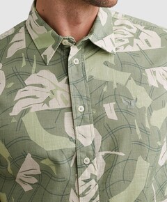 Heren overhemd korte mouw groen