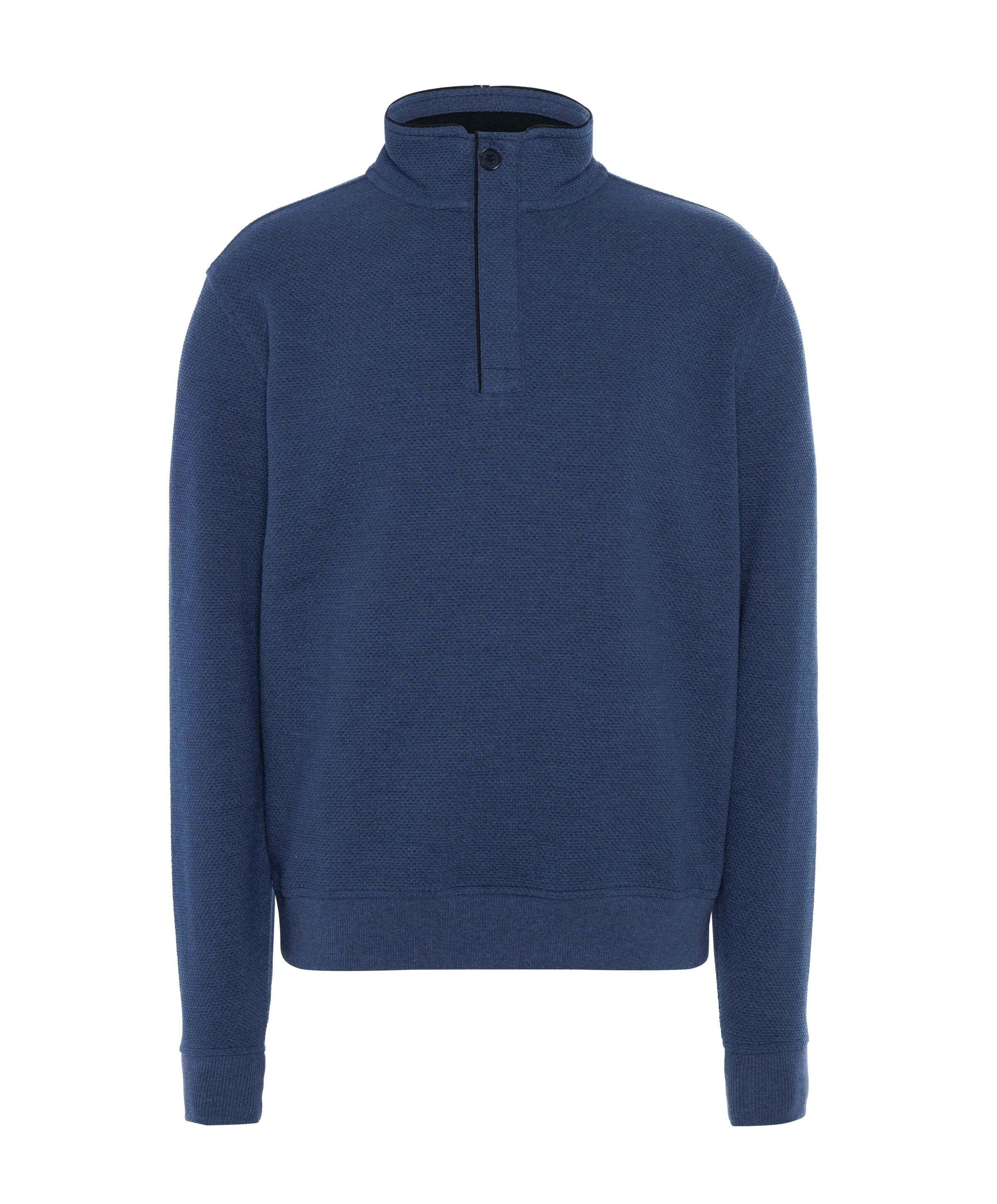 Heren trui met rits blauw