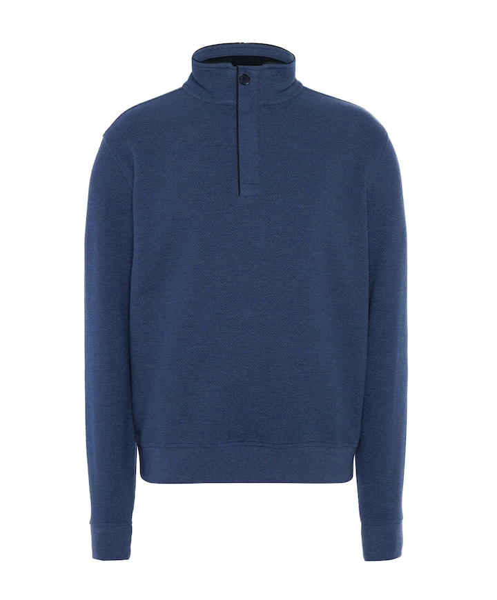 Heren trui met rits blauw