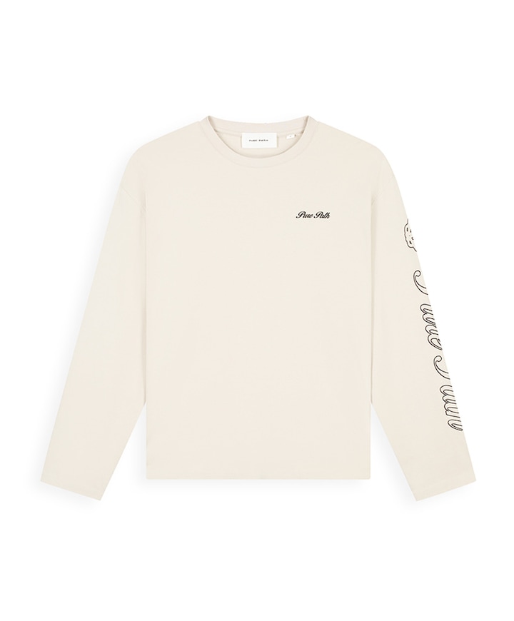 Heren longsleeve beige