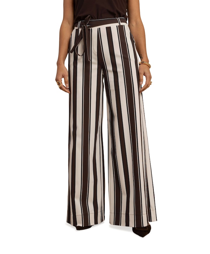 Sam stripe dames broek beige