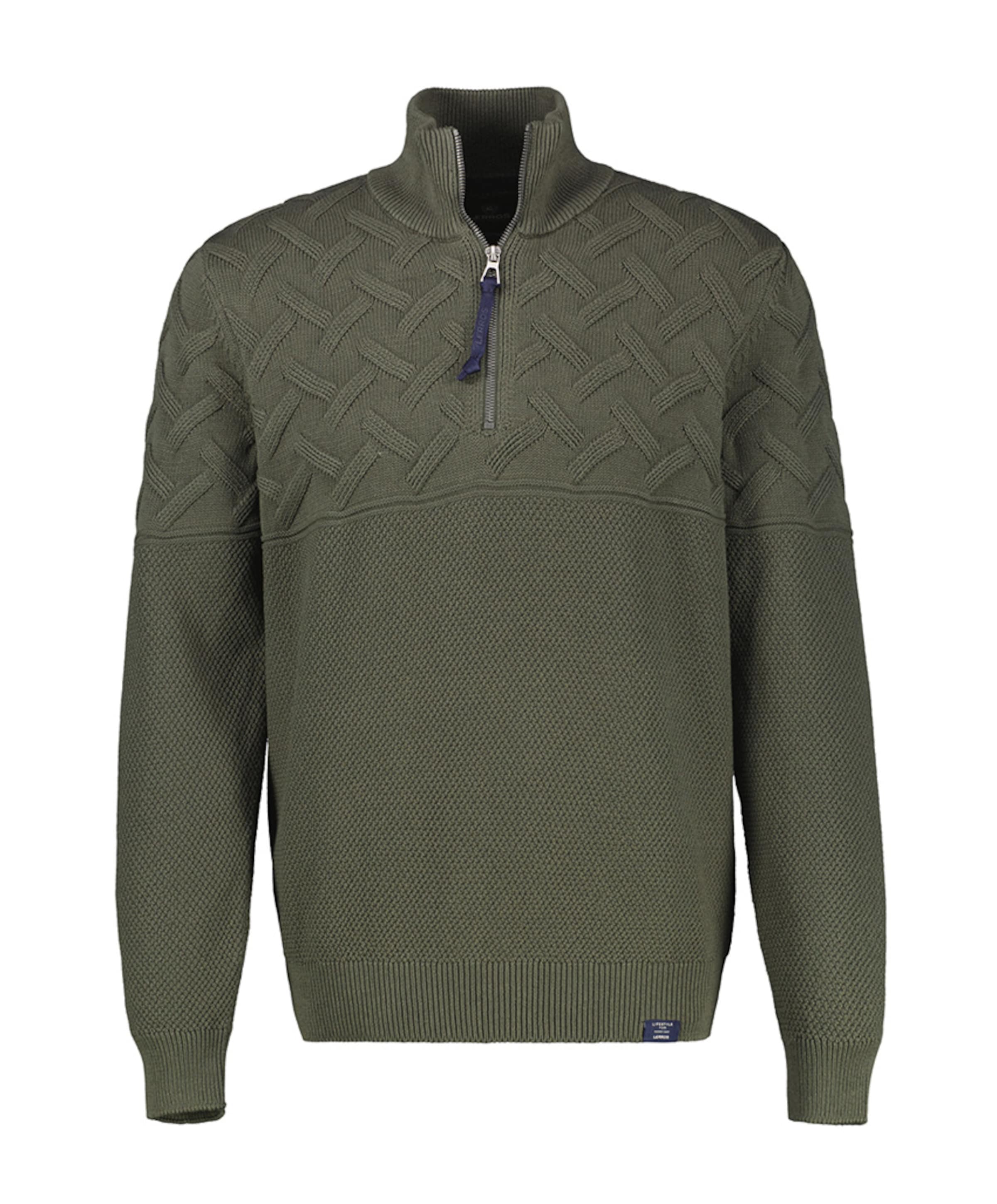 Heren trui met rits groen