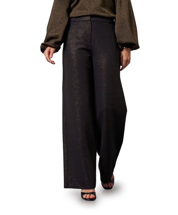 Lexie sparkle waffle broek zwart