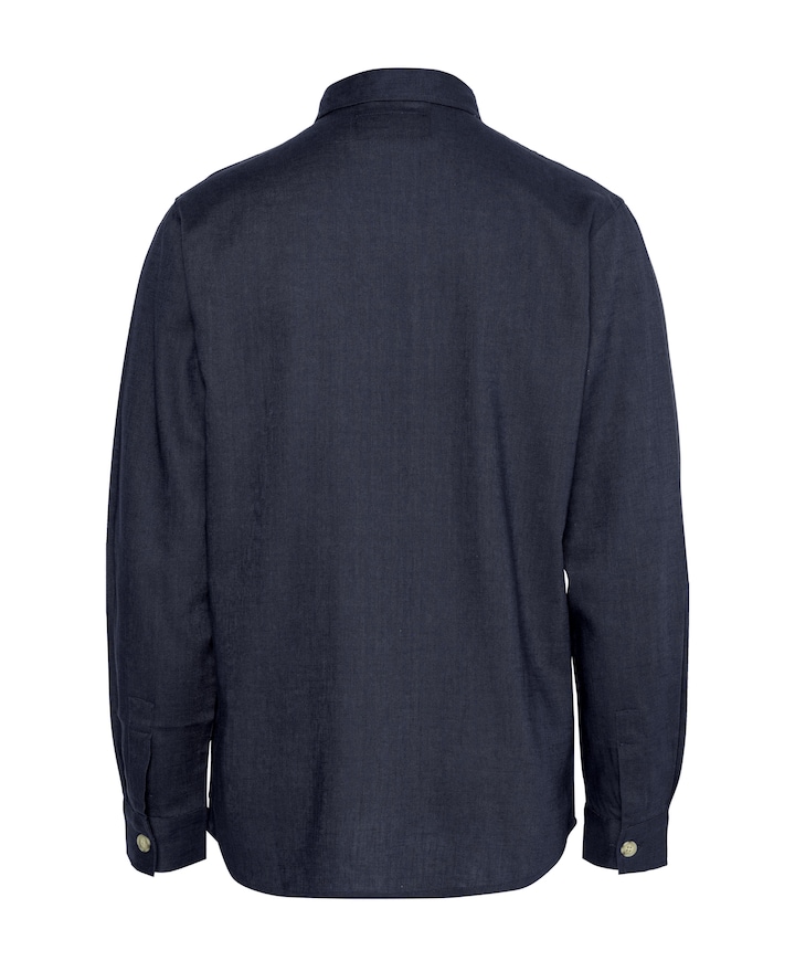 Heren overhemd lange mouw blauw