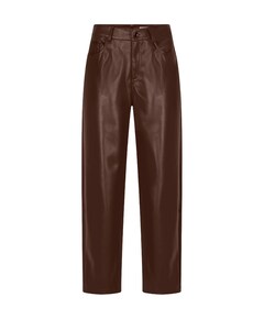 Barrel PU dames broek bruin