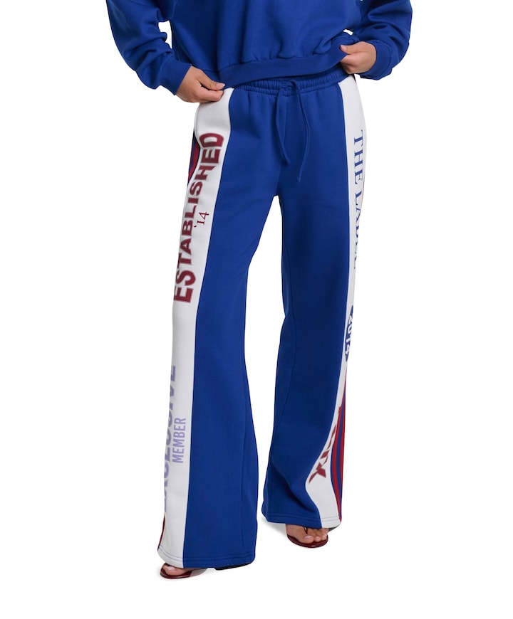 LOGO TAPE dames broek blauw