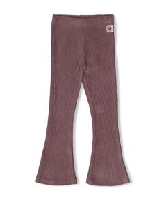 Flared broek velours rib meisjes broek paars