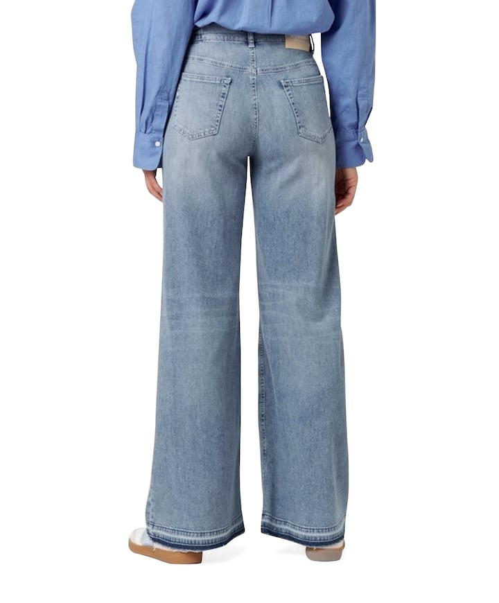 Audrey Wide Leg Palazzo dames jeans blauw