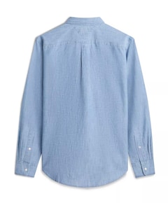 Heren overhemd lange mouw blauw