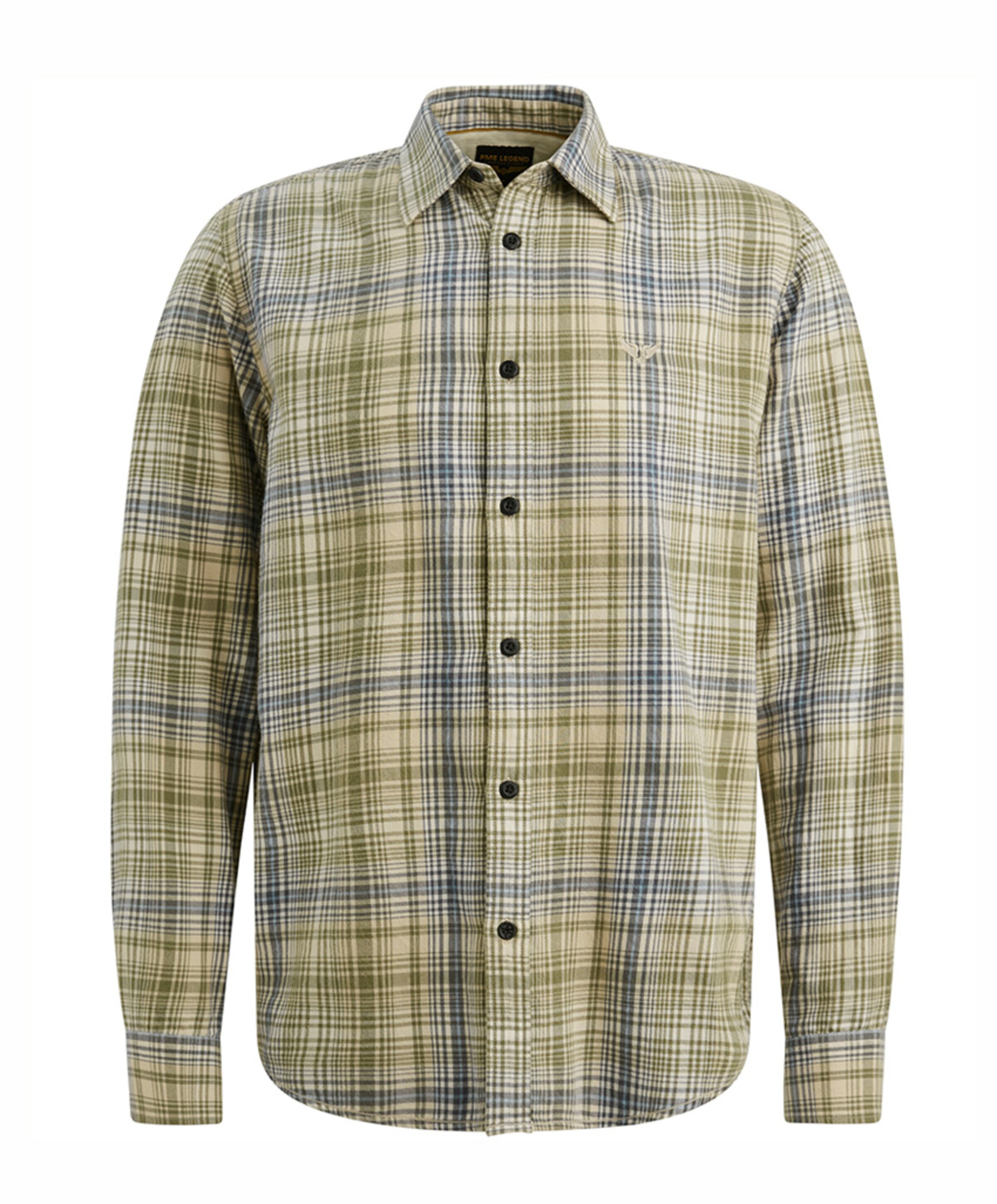 Heren overhemd lange mouw groen