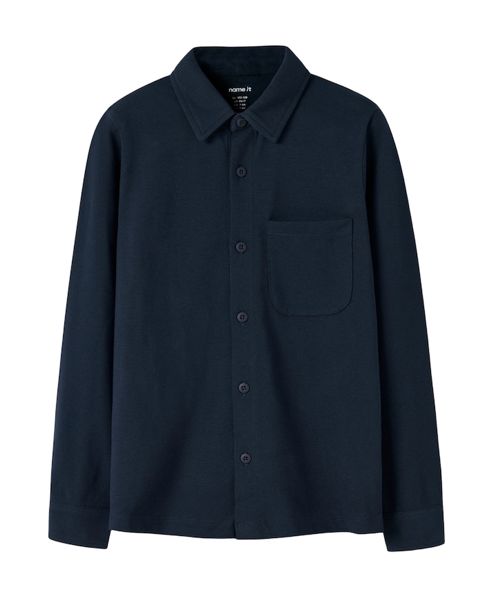 Jongens overhemd lange mouw blauw