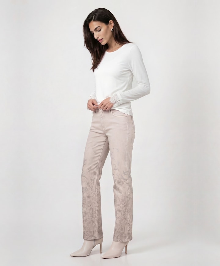 Dames longsleeve ecru