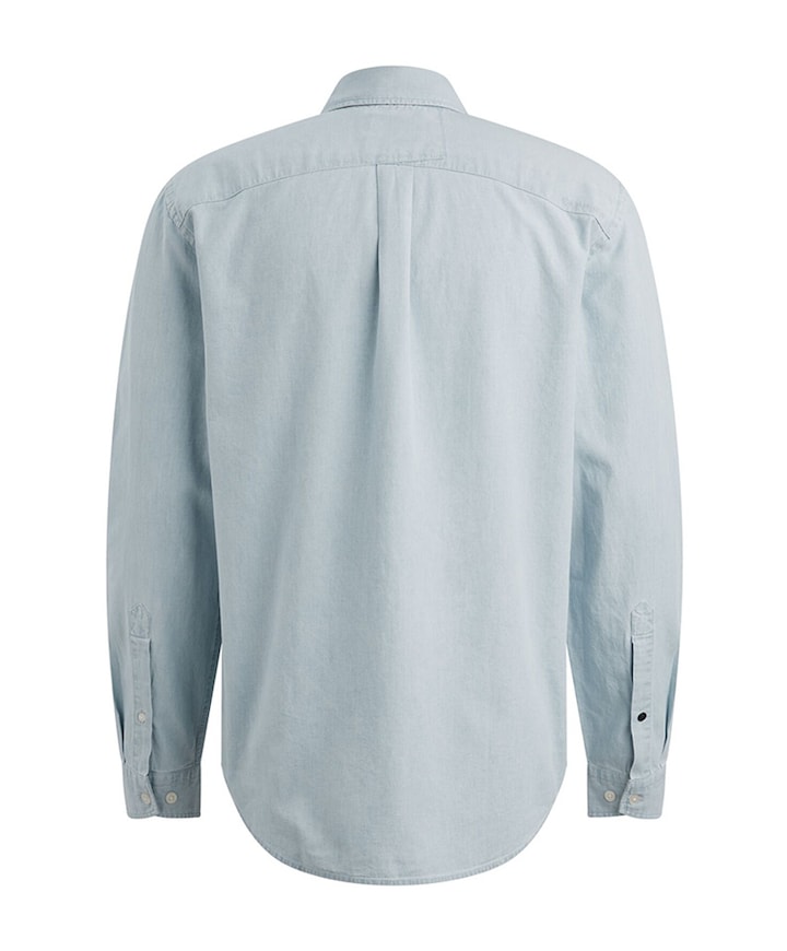Heren overhemd lange mouw blauw