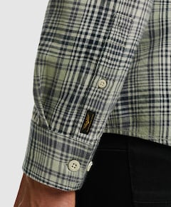 Heren overhemd lange mouw groen