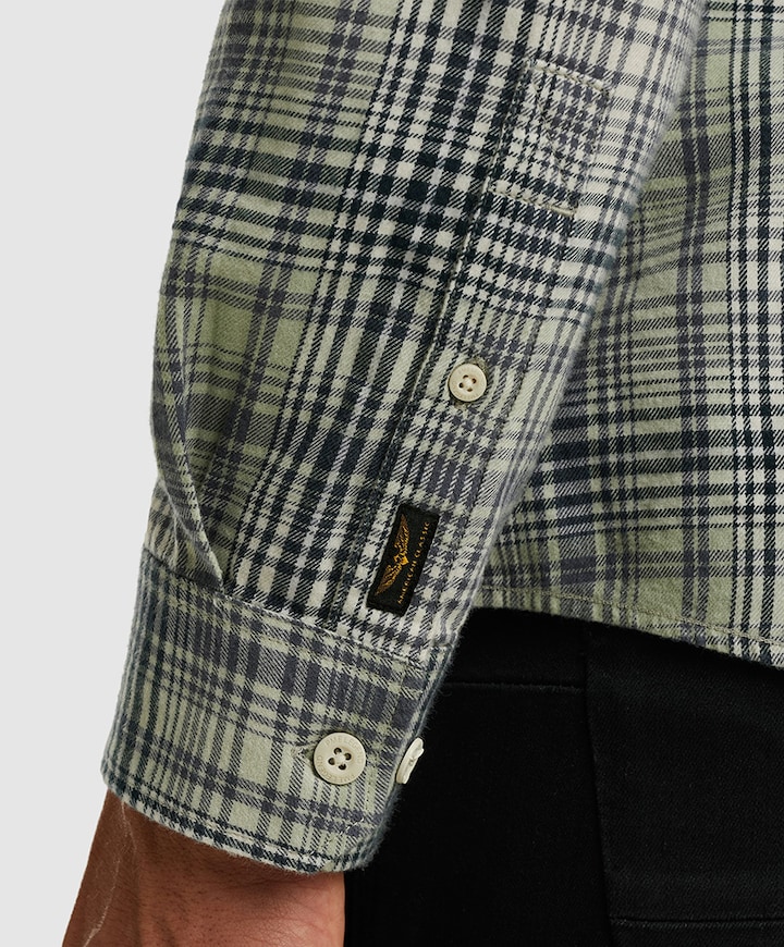 Heren overhemd lange mouw groen