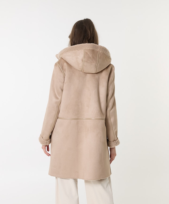 Dames omkeerbare jas beige