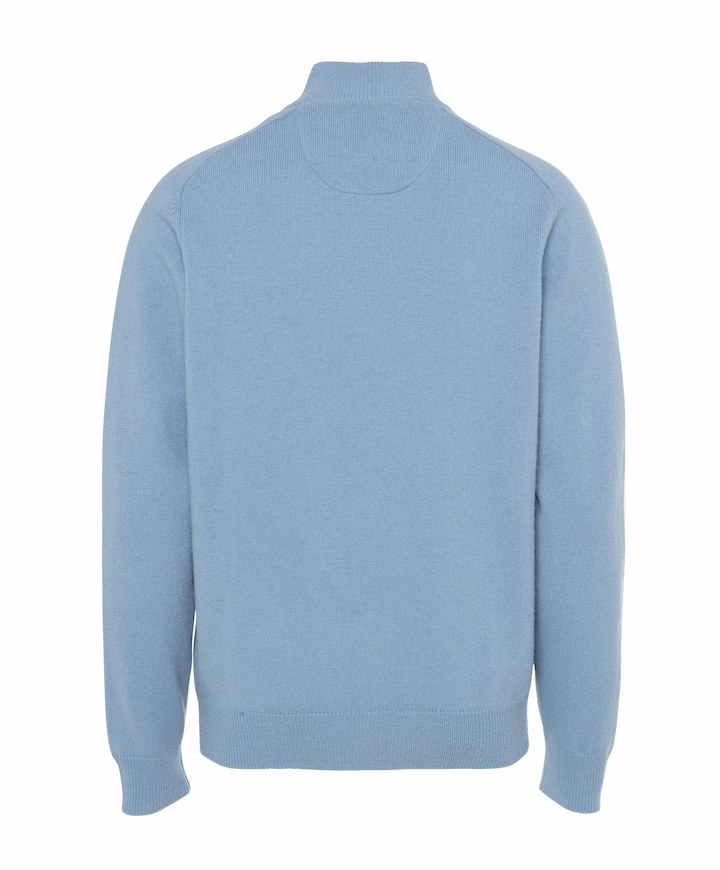 Heren trui met rits blauw