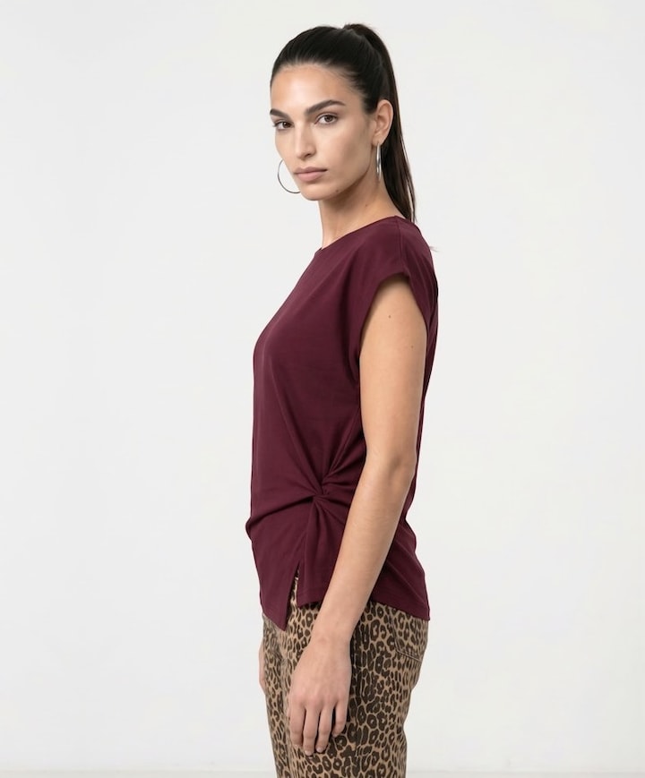Dames T-shirt bordeaux