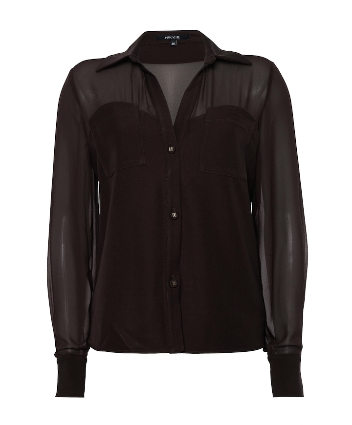 Dames blouse bruin