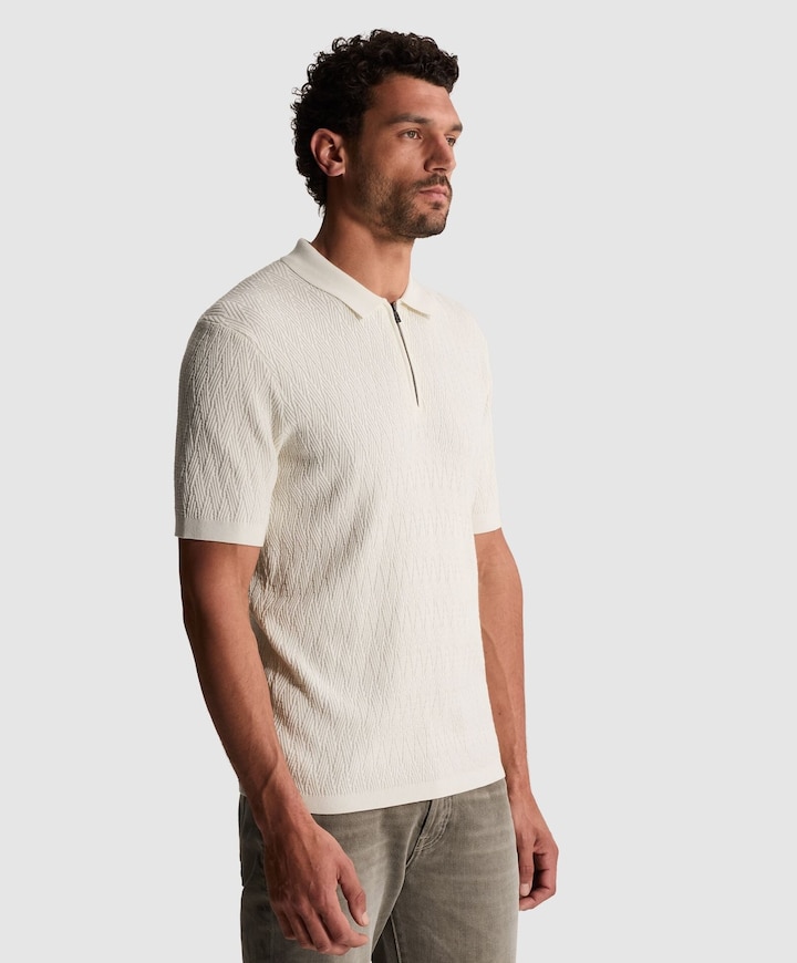 Heren polo ecru