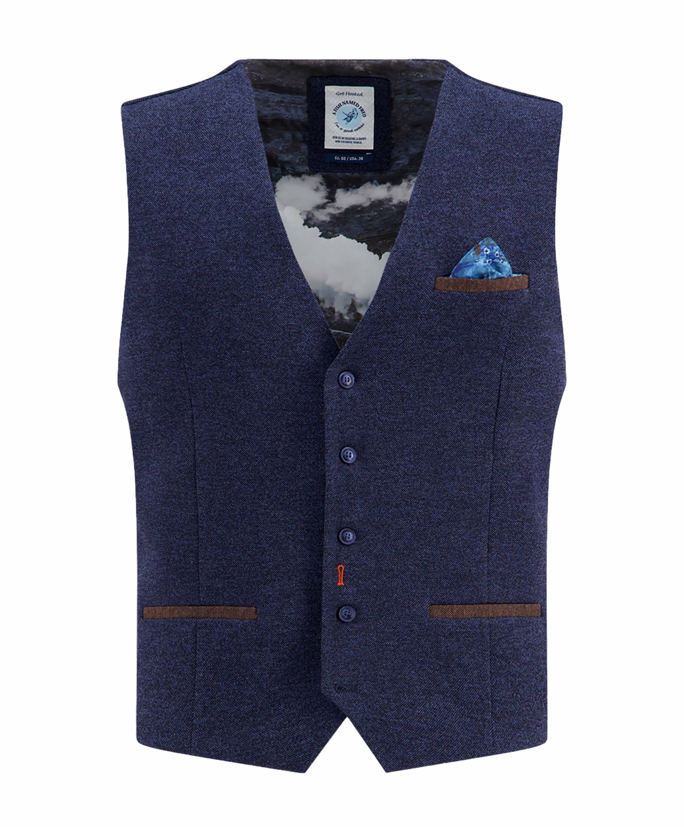 Heren gilet blauw