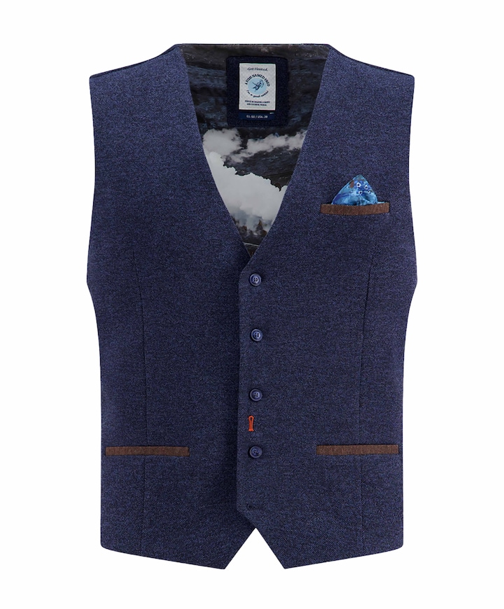 Heren gilet blauw