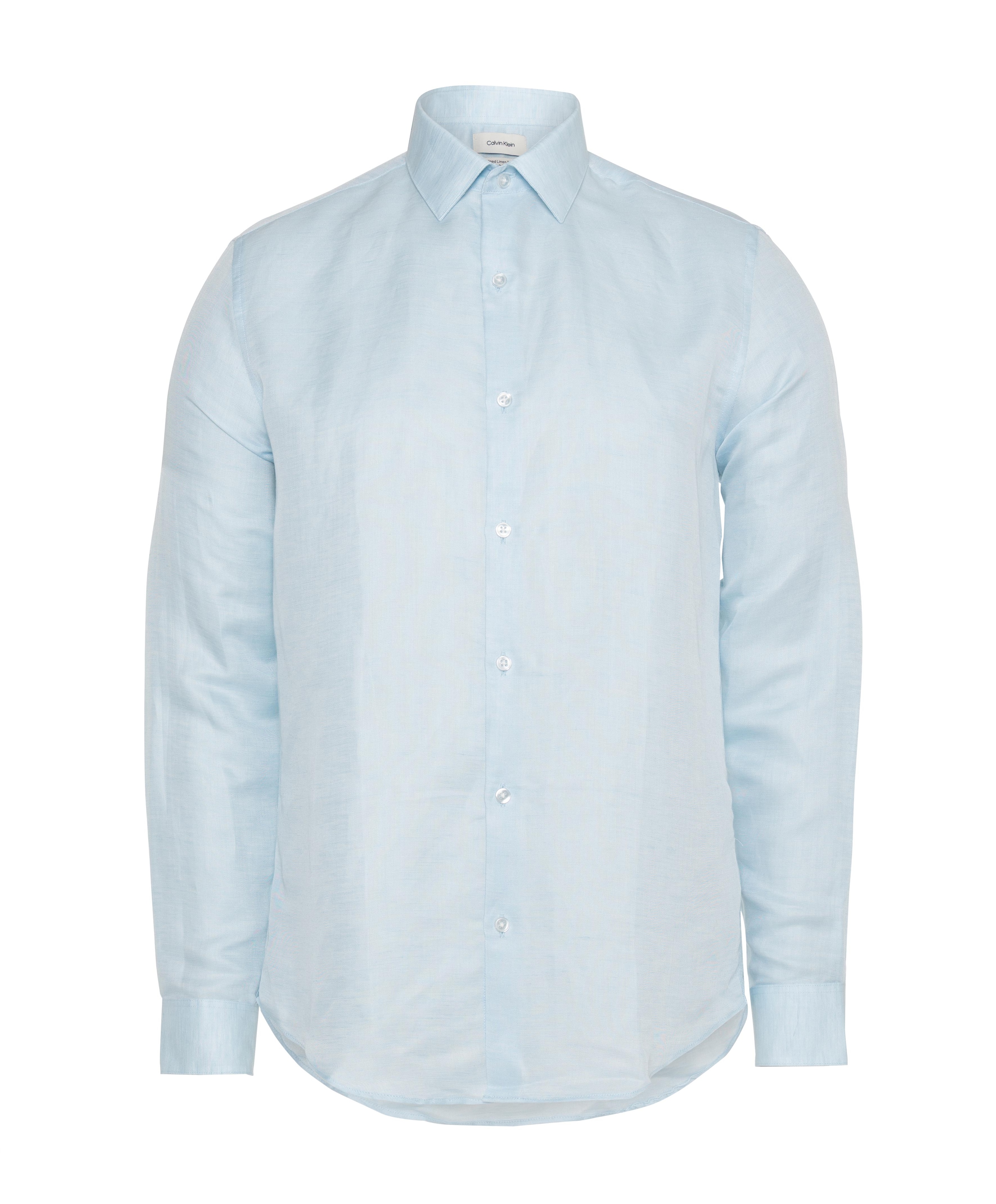 Heren overhemd lange mouw blauw