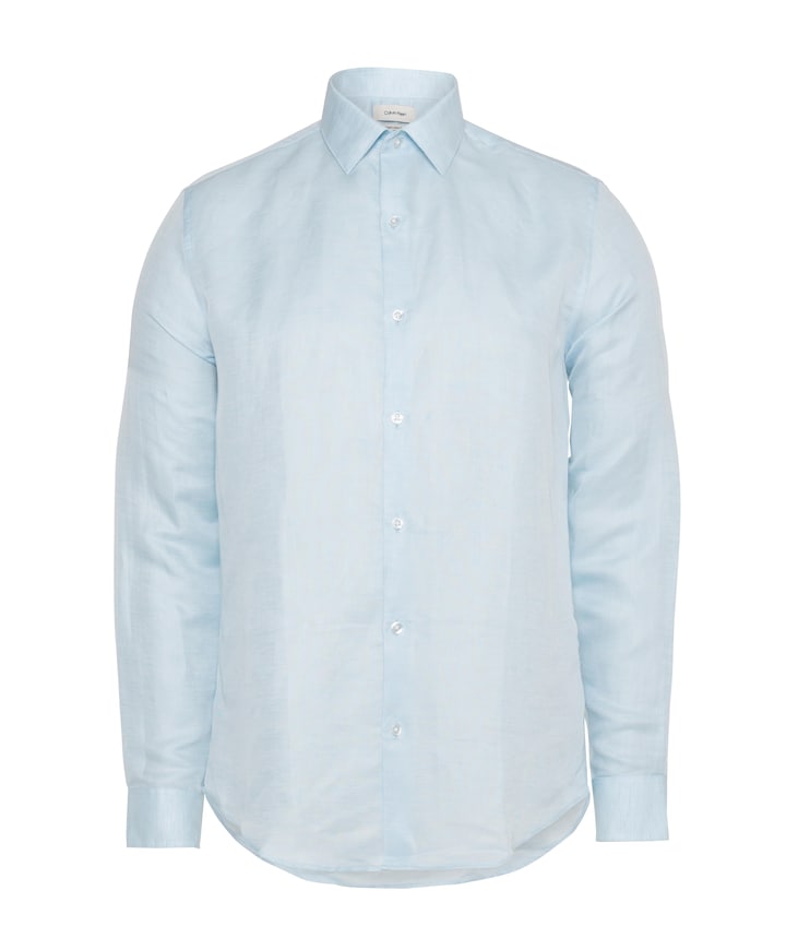 Heren overhemd lange mouw blauw