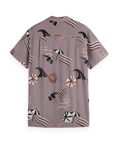 Overhemd korte mouw paars