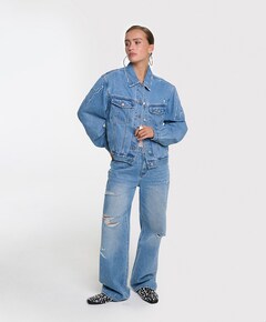 DAMAGED SOFT dames broek blauw