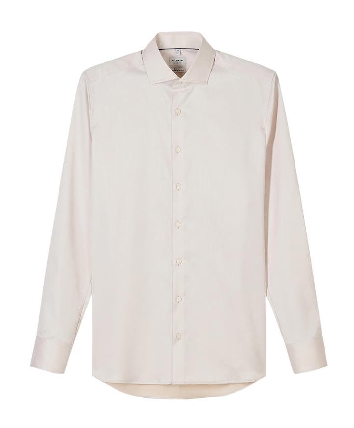 Heren overhemd lange mouw beige