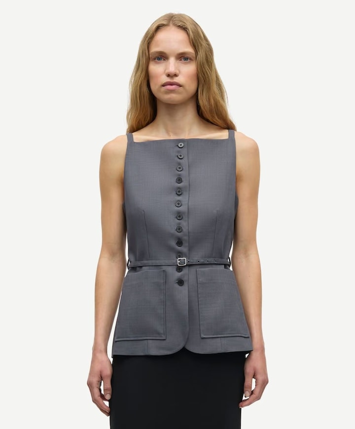 Dames gilet grijs